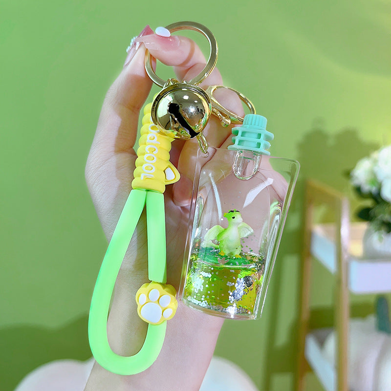 Wholesale Acrylic Oiled Dinosaur Jelly Bottle Keychain